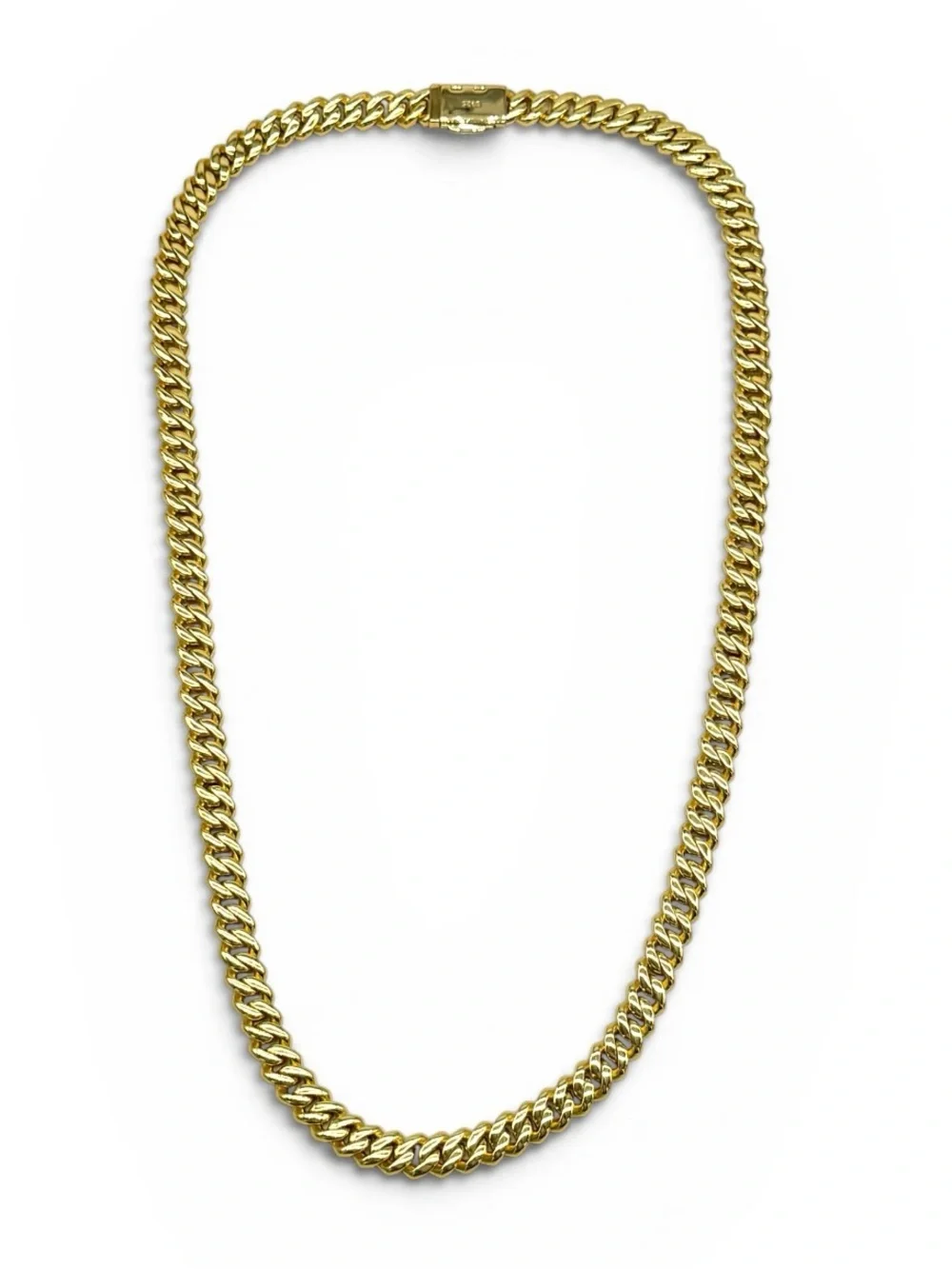 18k Gold Plated, 925 Silver, 9.OCTW Moissanite Square Miami Cuban Chain